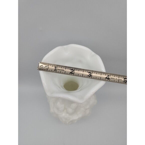 Imperial Glass English Loganberry Vase White Milk Glass Ruffle Rim VTG 10" EUC - Picture 12 of 12